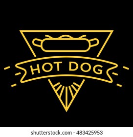 Vector Hot Dog Icon with Linear Style