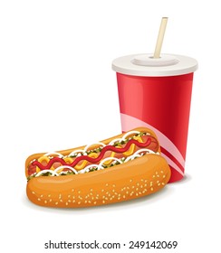 Vector hot dog illustration