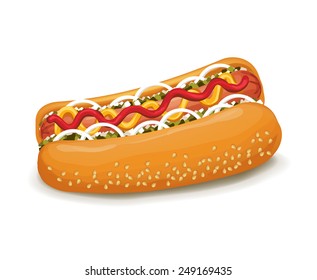 Vector hot dog illustration