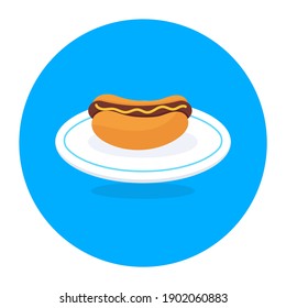 
Un vector de sándwich de perritos calientes de estilo redondeado plano 
