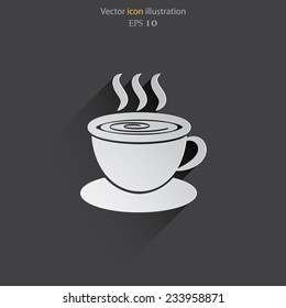 Vector hot drink cup web icon. Eps 10 illustration.