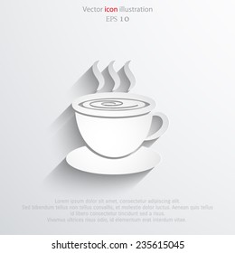 Vector hot drink cup web icon. Eps 10 illustration.