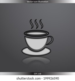 Vector hot drink web flat icon.  Isolated. Flat design.