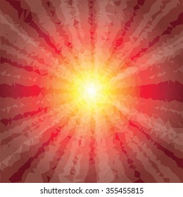 vector hot low poly sun burst