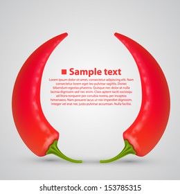 Vector hot pepper in the form of horns