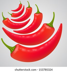 Vector hot peppers background