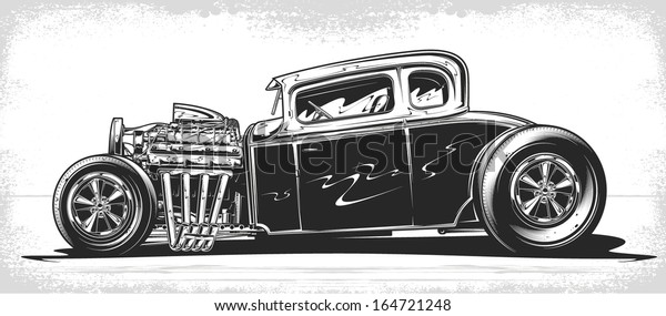 Vector Hot Rod Stock Vector (royalty Free) 164721248 