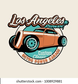 vector hot rod classic car illustration