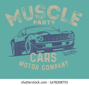 vector hot rod race car illustration for tshirt print