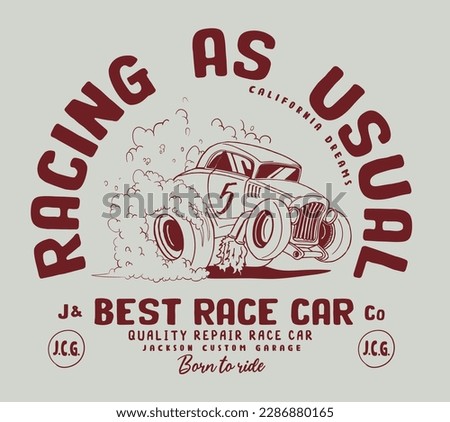 vector hot rod race car illustration