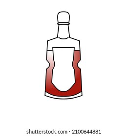 vector of hot sauce bottle with simple packaging