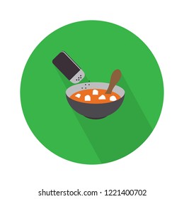 vector hot soup plate illustration. soup bowl - cooking sign