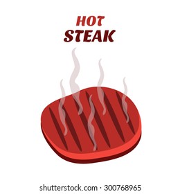 vector hot steak on the white background