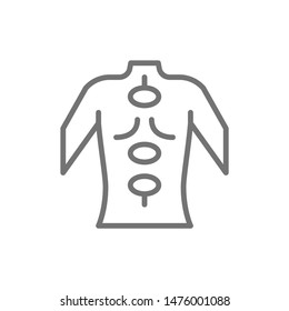 Vector hot stone massage therapy line icon.