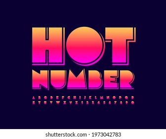 Vector Hot style Alphabet Letters and Numbers set. Abstract style Font