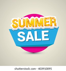 vector hot summer sale sticker . summer sale banner or label