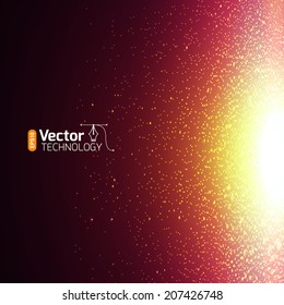 Vector hot sun in space, molten metal