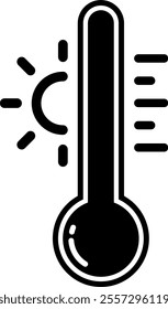 vector of a hot temperature thermometer. symbol, illustration, icon