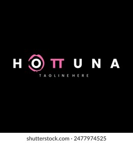 Vector hot tuna logo with creative shape on dark background