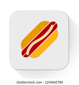 vector hotdog. Flat illustration of sausage. hot dog isolated on white background. american food sign symbol. fast food icon