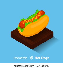 Vector Hot-Dog. isometric