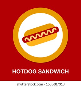 vector hotdog sandwich - fast food illustration