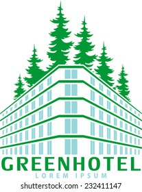 Vector hotel abstract real estate label emblem.