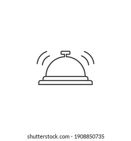 Vector Hotel Bell Line Icon In Modern Flat Style