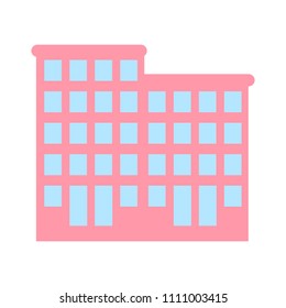 vector hotel Building - modern residential or office apartment building