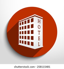 Vector hotel flat icon illustration.