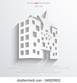 Vector hotel flat icon illustration.