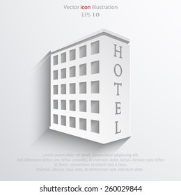 Vector hotel flat icon illustration.