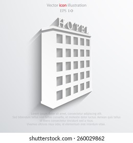 Vector hotel flat icon illustration.