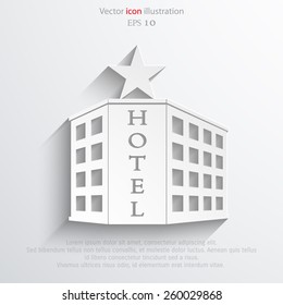 Vector hotel flat icon illustration. 