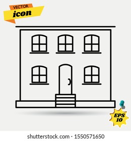 vector hotel. Flat illustration of hotel building. hotel isolated on white background. travel sign symbol. holiday hotel icon. Trendy Flat style for graphic design, Web site, UI