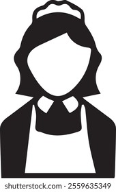 vector hotel, housekeeper, maid, human character icon