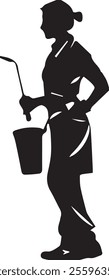 vector hotel, housekeeper, maid, human character icon