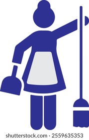 vector hotel, housekeeper, maid, human character icon