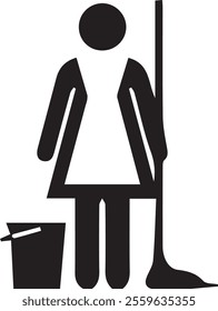 vector hotel, housekeeper, maid, human character icon