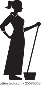 vector hotel, housekeeper, maid, human character icon