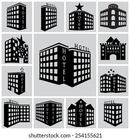 Iconos del hotel vectorial ilustran.