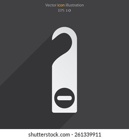 Vector hotel label flat icon illustration.