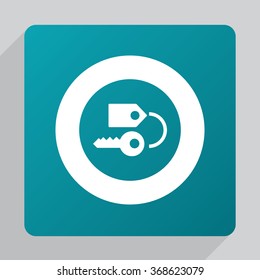 Vector hotel room key Icon.