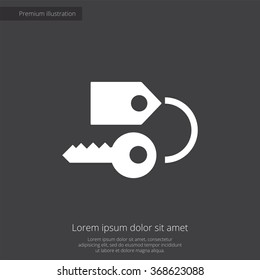 Vector hotel room key Icon.
