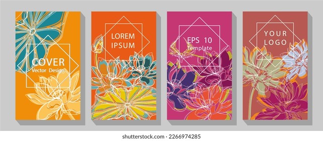 Vector for hotel salon beauty resort and spa, vector illustration. Lotus Flower Flora Banner.