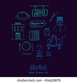 Vector hotel seat Hand drawn doodle sketch illustration