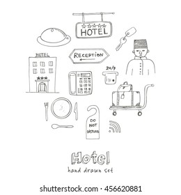 Vector hotel seat Hand drawn doodle sketch illustration