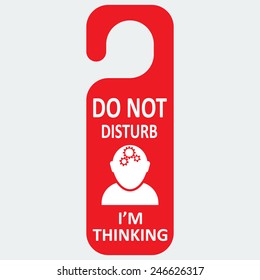 Vector hotel tag do not disturb with thinking icon