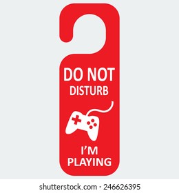 Vector hotel tag do not disturb with playing icon