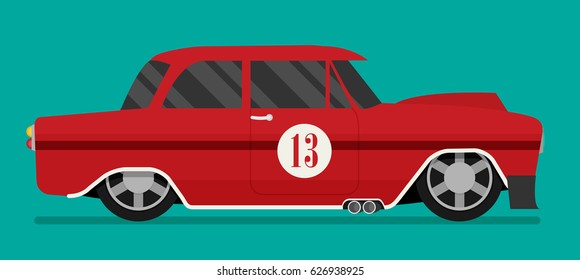 Vector Hotrod flat. Old school race car.